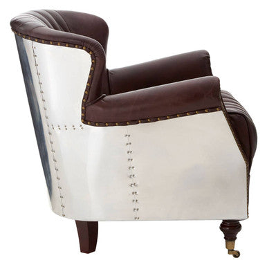 Victor Brown Leather Armchair - PN Home