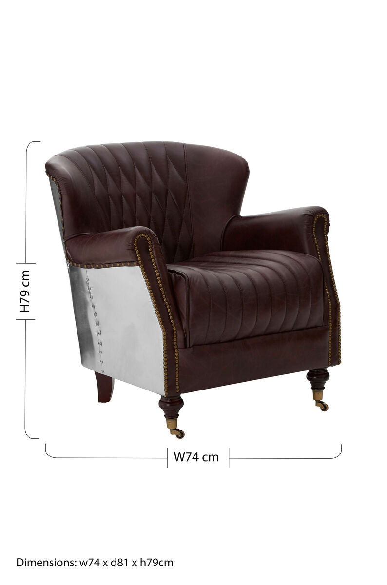 Victor Brown Leather Armchair - PN Home