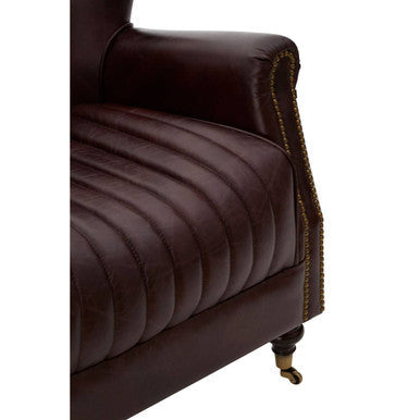 Victor Brown Leather Armchair - PN Home