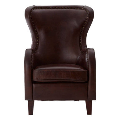Victor Brown Leather Lounge Chair - PN Home