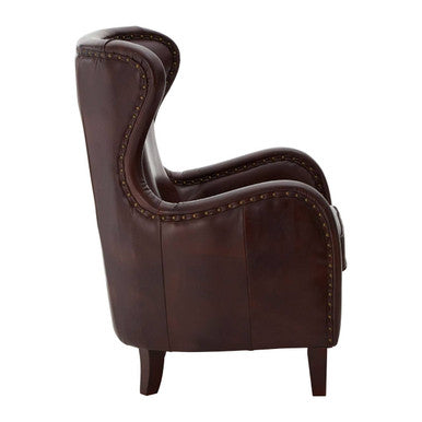 Victor Brown Leather Lounge Chair - PN Home