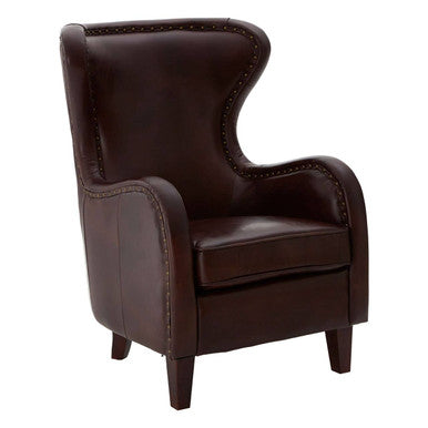 Victor Brown Leather Lounge Chair - PN Home