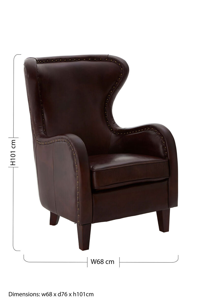 Victor Brown Leather Lounge Chair - PN Home