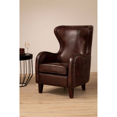 Victor Brown Leather Lounge Chair - PN Home