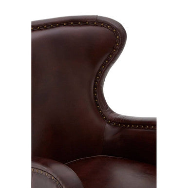 Victor Brown Leather Lounge Chair - PN Home