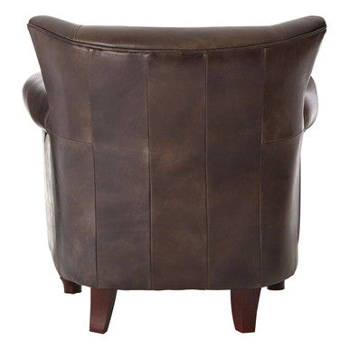 Victor Dark Grey Brown Leather Armchair - PN Home