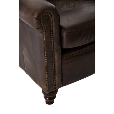 Victor Dark Grey Brown Leather Armchair - PN Home