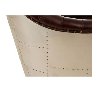Victor Brown Leather Tub Chair - PN Home