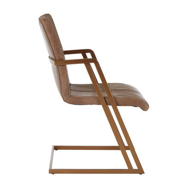 Buffalo Grey Leather Cantilever Dining Chair - PN Home