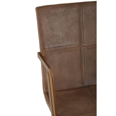 Buffalo Grey Leather Cantilever Dining Chair - PN Home