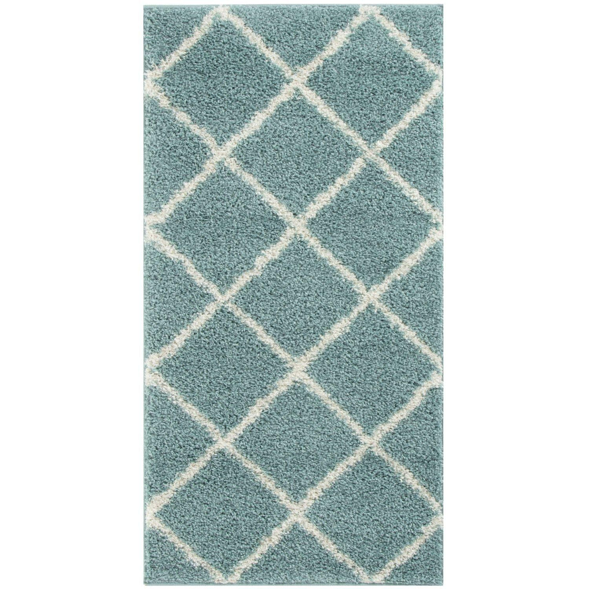 Moroccan Duck Egg Blue Shaggy Rug | 550