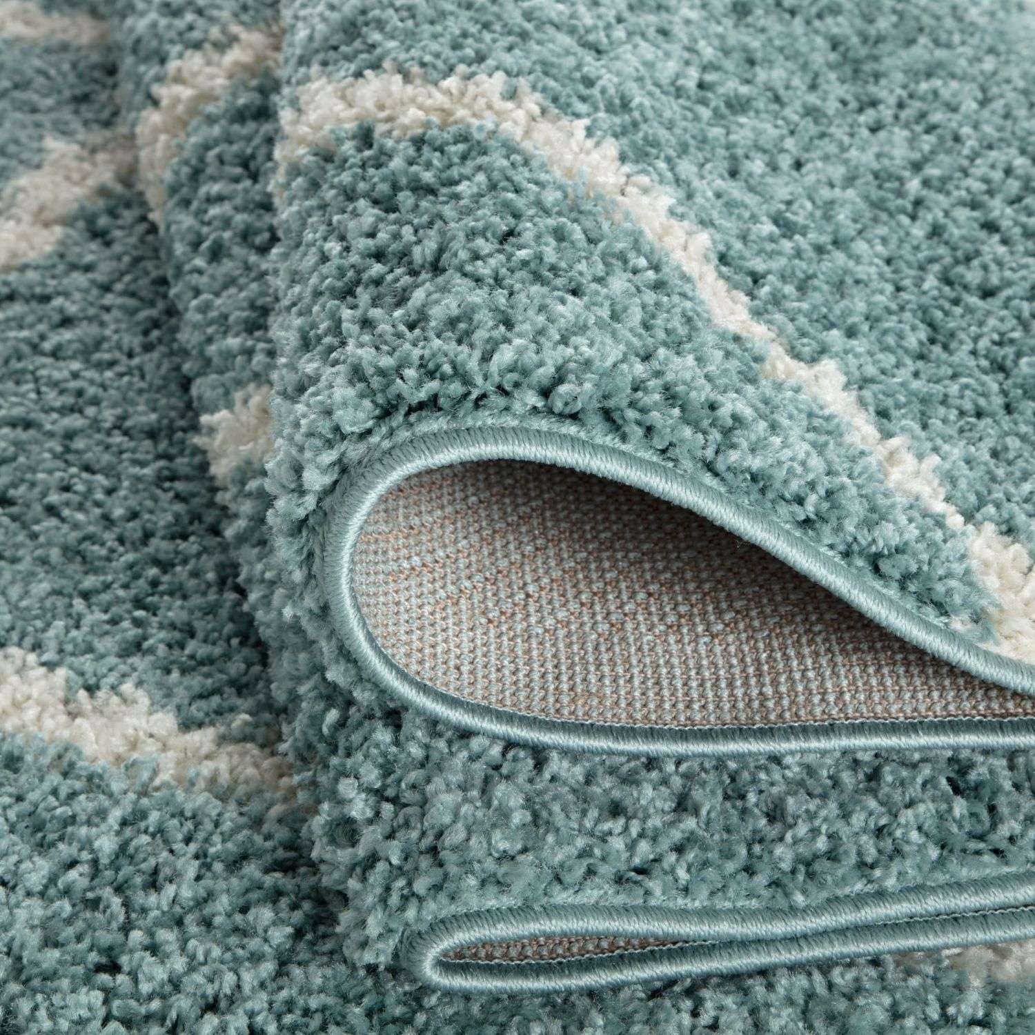 Moroccan Duck Egg Blue Shaggy Rug | 550 - PN Home