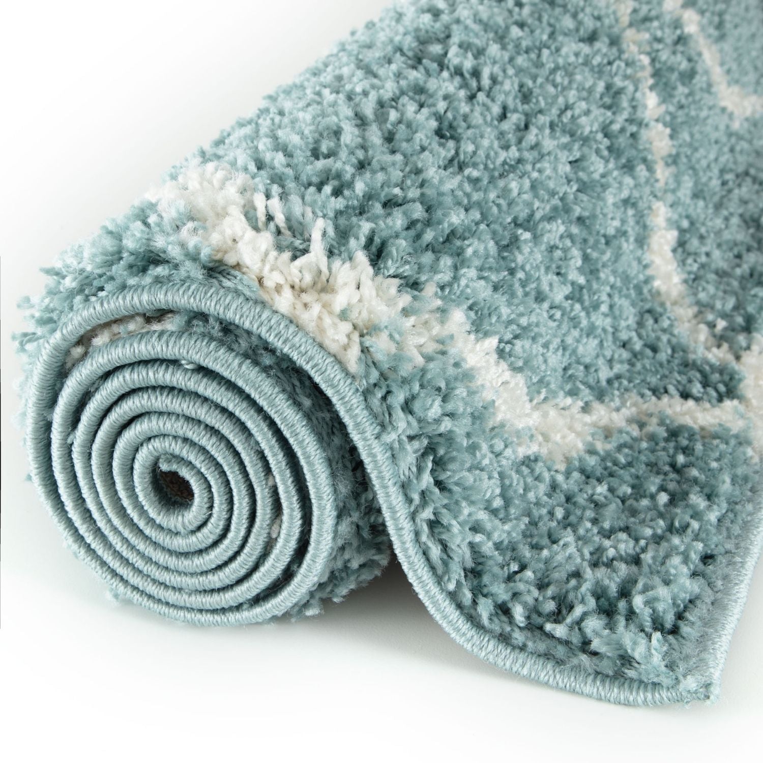 Moroccan Duck Egg Blue Shaggy Rug | 550 - PN Home