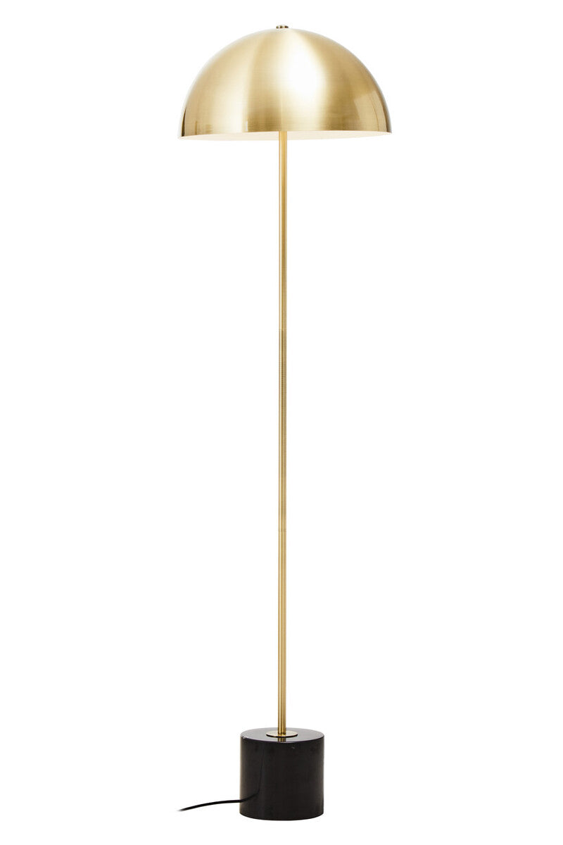 Murdoch Brushed Brass Floor Lamp with Black Marble Base - PN Home
