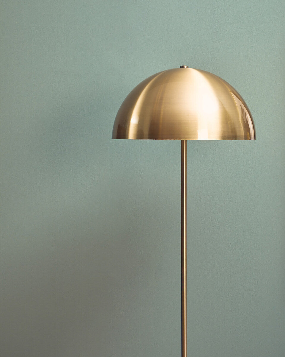 Murdoch Brushed Brass Floor Lamp with Black Marble Base - PN Home