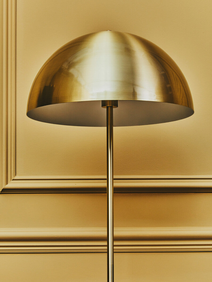 Murdoch Brushed Brass Floor Lamp with Black Marble Base - PN Home