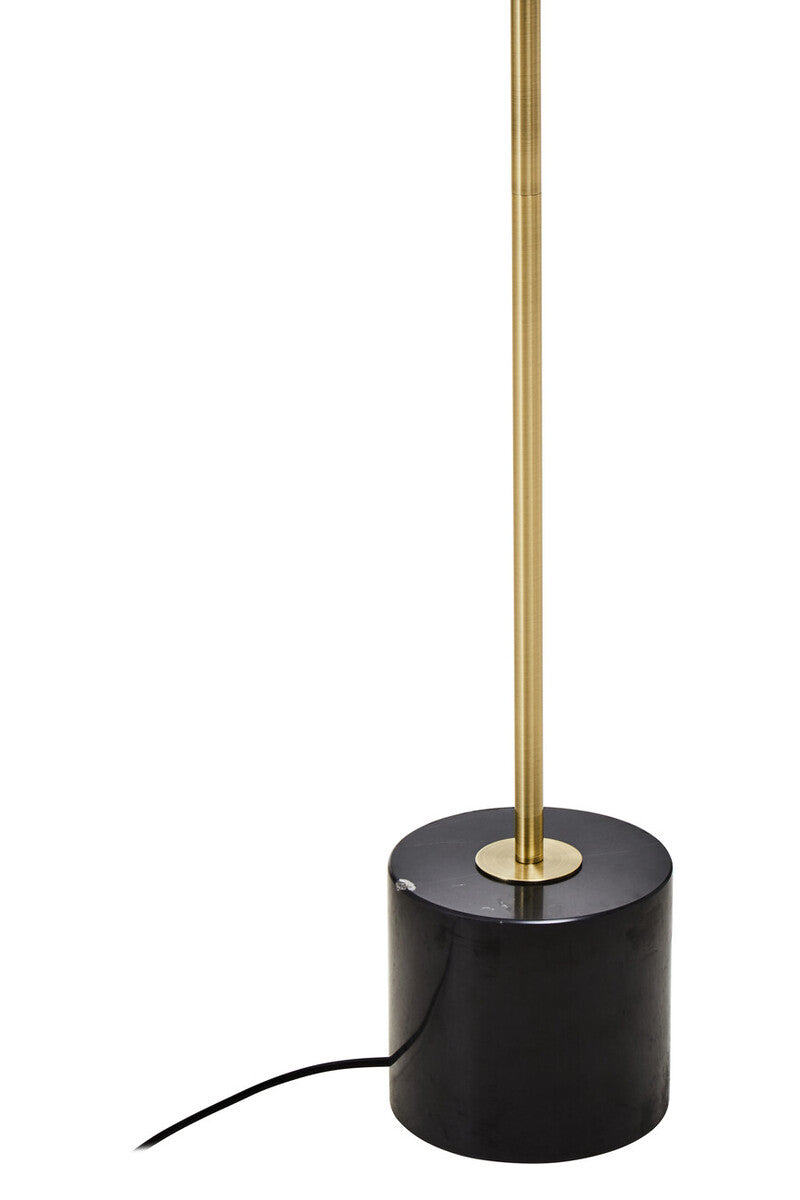 Murdoch Brushed Brass Floor Lamp with Black Marble Base - PN Home