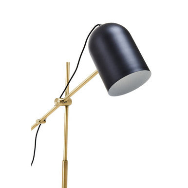 Equipoise Black and Brass Finish Floor Lamp with Marble Base - PN Home