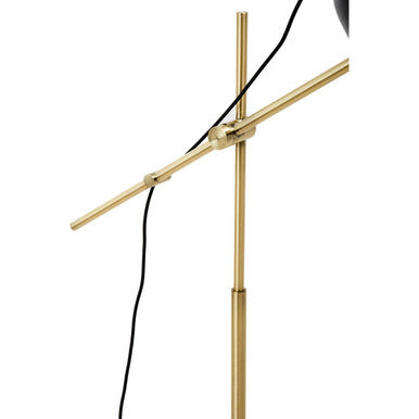 Equipoise Black and Brass Finish Floor Lamp with Marble Base - PN Home