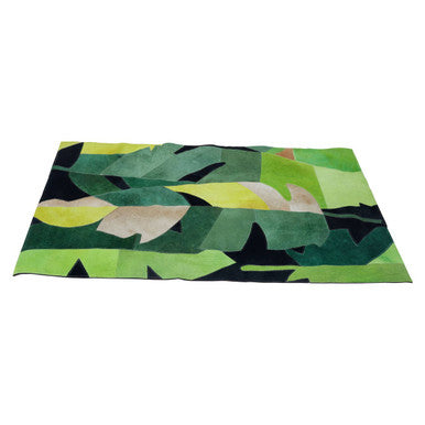 Bosie Safira Small Botanical Hair on Leather Rug - PN Home