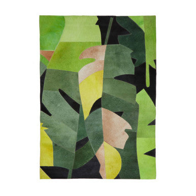 Bosie Safira Small Botanical Hair on Leather Rug - PN Home