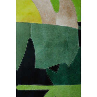 Bosie Safira Small Botanical Hair on Leather Rug - PN Home
