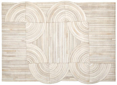 Bosie Safira Small Natural Hair On Leather Rug - PN Home