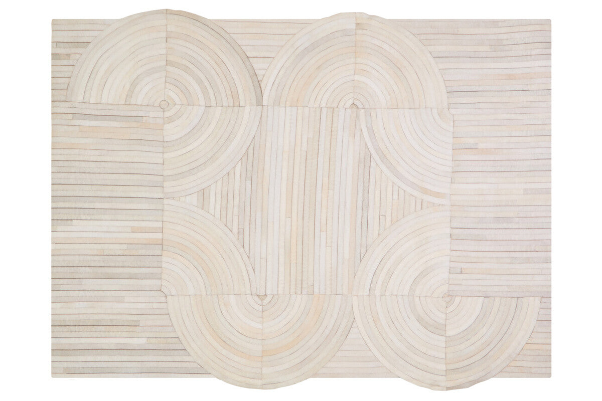 Bosie Safira Large Natural Hair On Leather Rug - PN Home