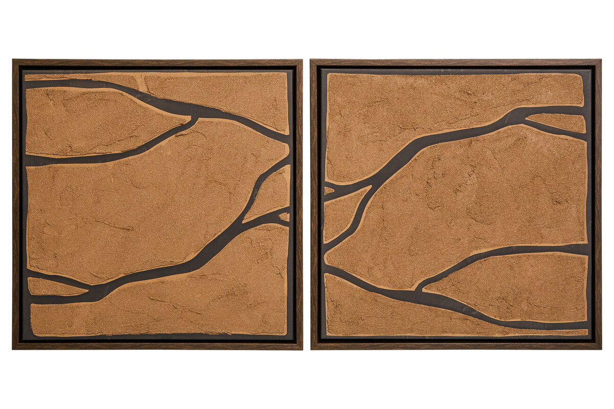 Astratto Set Of 2 Brown and Black Textured Wall Art - PN Home