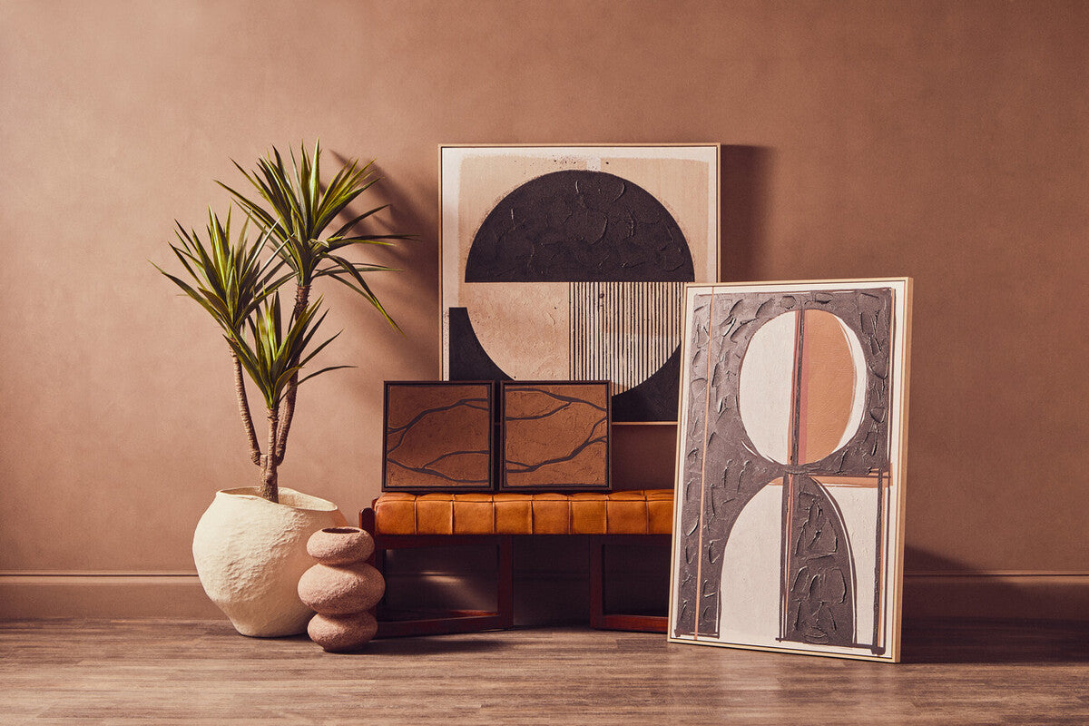 Astratto Set Of 2 Brown and Black Textured Wall Art - PN Home