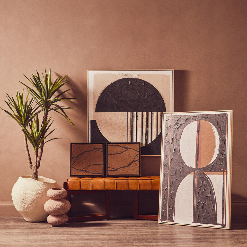 Astratto Set Of 2 Brown and Black Textured Wall Art - PN Home