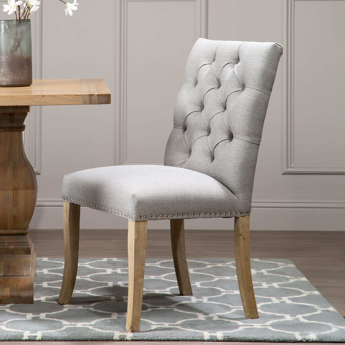 Kensington Townhouse Grey Linen Dining Chair - PN Home