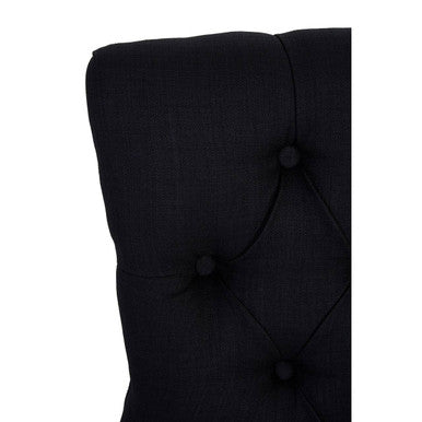 Kensington Townhouse Black Linen Studded Dining Chair - PN Home