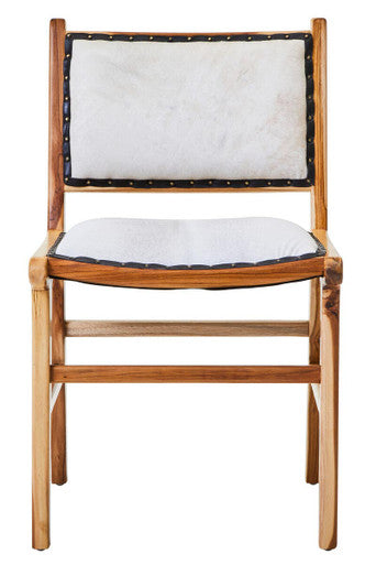 Kendari Natural Leather and Teak Wood Dining Chair - PN Home