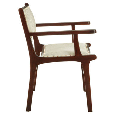Kendari Leather and Teak Wood Dining Chair - PN Home