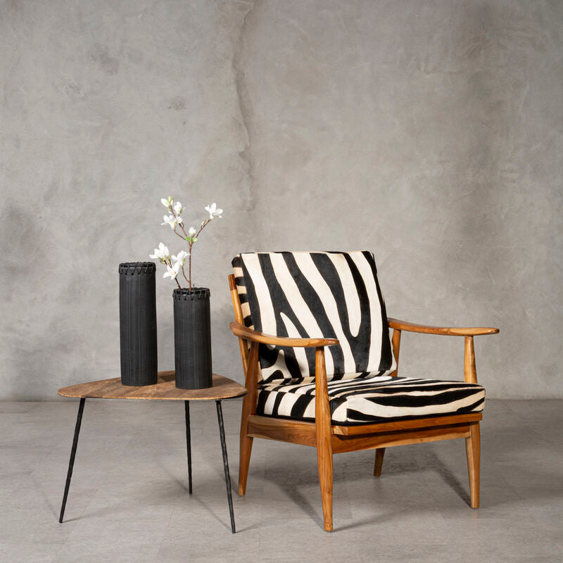 Kendari Zebra Design Hair on Leather Armchair - PN Home