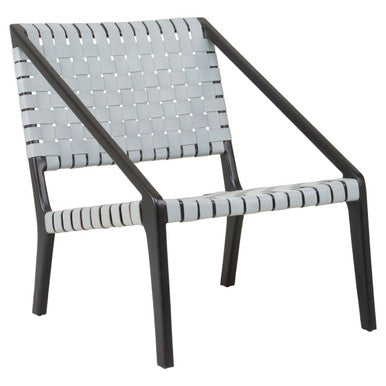 Kendari Grey Leather Woven Chair - PN Home
