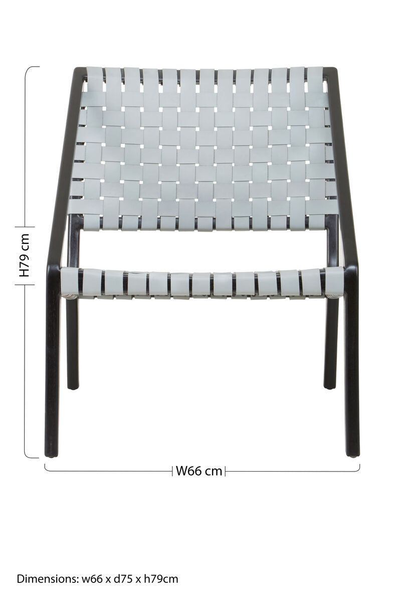 Kendari Grey Leather Woven Chair - PN Home