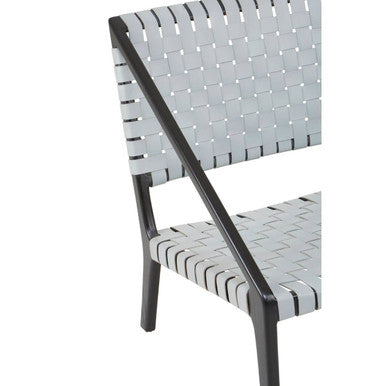 Kendari Grey Leather Woven Chair - PN Home