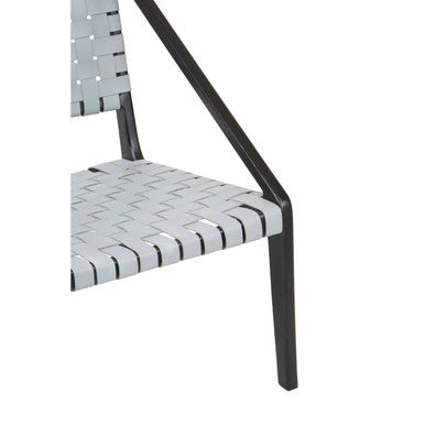 Kendari Grey Leather Woven Chair - PN Home