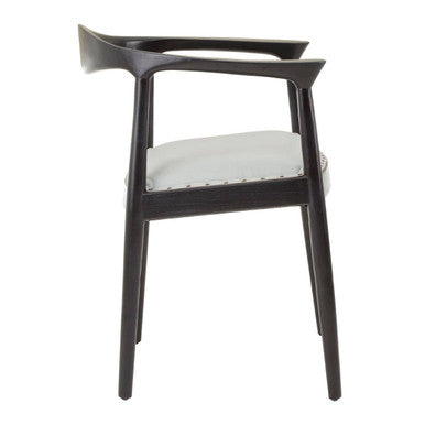 Kendari Open Back Grey Leather Chair - PN Home