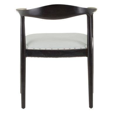 Kendari Open Back Grey Leather Chair - PN Home