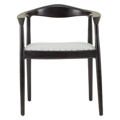 Kendari Open Back Grey Leather Chair - PN Home