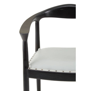 Kendari Open Back Grey Leather Chair - PN Home