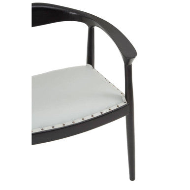 Kendari Open Back Grey Leather Chair - PN Home