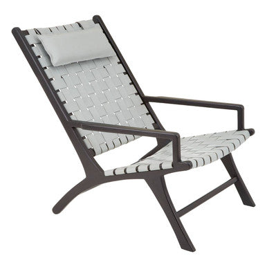 Kendari Grey Woven Leather Strap Chair - PN Home