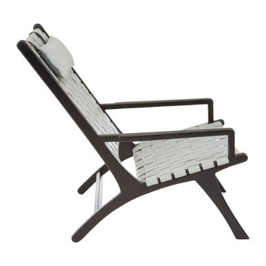 Kendari Grey Woven Leather Strap Chair - PN Home