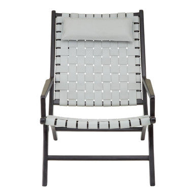 Kendari Grey Woven Leather Strap Chair - PN Home