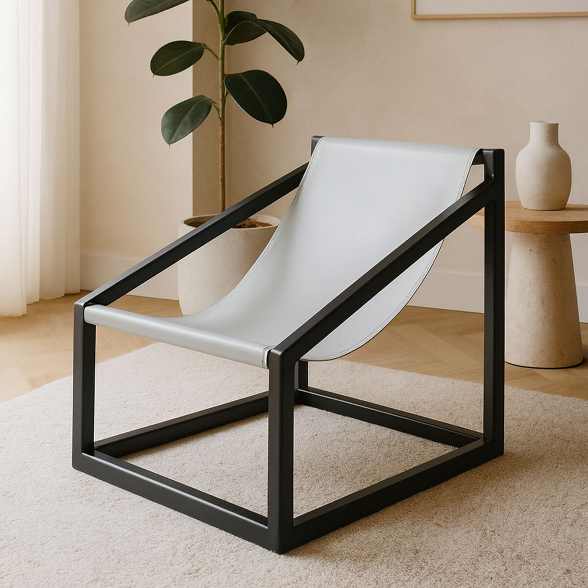 Kendari Grey Cubic Frame Chair - PN Home