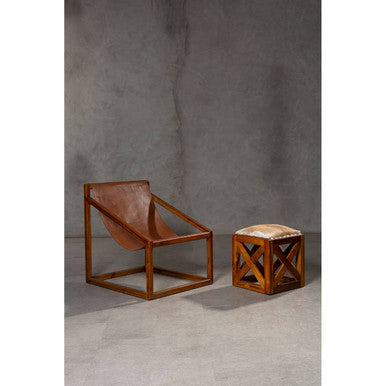Kendari Brown Cubic Frame Chair